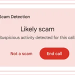 Giao diện cảnh báo cuộc gọi lừa đảo trên ứng dụng Điện thoại của Google