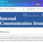 Giao diện Canva Docs trên máy tính hiển thị một tài liệu đang được soạn thảo, minh họa tính năng tạo tài liệu chuyên nghiệp.