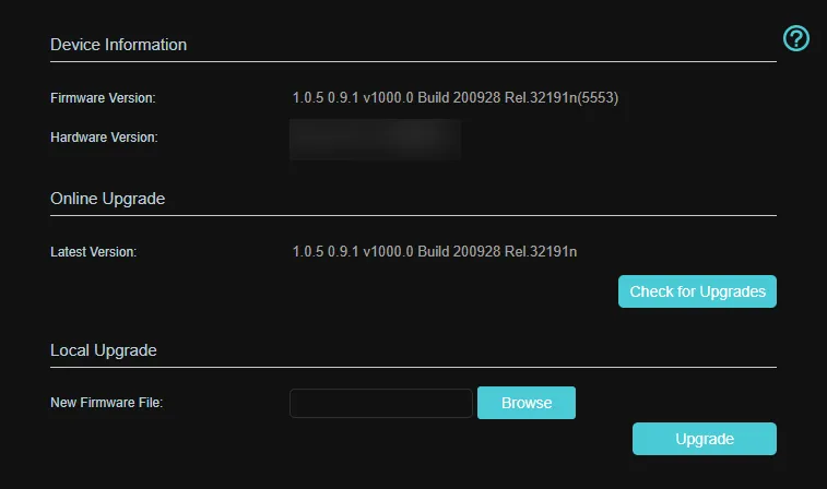 Giao diện cập nhật firmware router TP-Link minh họa việc cập nhật bảo mật chậm trễ trên router nhà mạng
