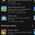 Giao diện chính của Google Play Store trên điện thoại Android, minh họa kho ứng dụng phong phú và dễ dàng tìm kiếm.