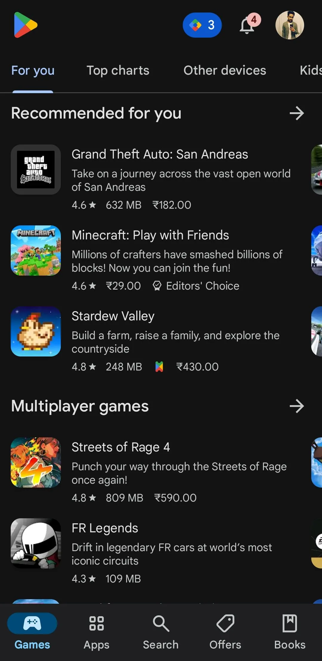 Giao diện chính của Google Play Store trên điện thoại Android, minh họa kho ứng dụng phong phú và dễ dàng tìm kiếm.