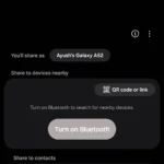 Giao diện chính của Samsung Quick Share trên điện thoại Galaxy