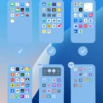 Giao diện chỉnh sửa trang màn hình chính iPhone hiển thị các chấm trang và tùy chọn ẩn trang.