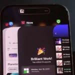 Giao diện chuyển đổi ứng dụng trên iPhone 16 Pro hiển thị các ứng dụng đang chạy nền, không có tùy chọn đóng tất cả.