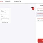 Giao diện công cụ nén PDF online iLovePDF hiển thị các mức độ giảm dung lượng khác nhau