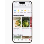 Giao diện danh mục công thức nấu ăn trong Apple News+ Food với các tùy chọn lọc và tìm kiếm món ăn.