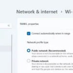 Giao diện đổi hồ sơ mạng Wi-Fi từ Public sang Private trong Cài đặt Windows để tăng cường bảo mật.