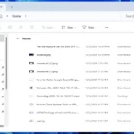 Giao diện File Explorer trên Windows hiển thị mục truy cập nhanh các tệp tin được mở gần đây