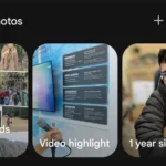 Giao diện Google Photos với các album kỷ niệm và nhóm ảnh tự động sắp xếp bởi AI