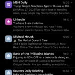 Giao diện hòm thư ứng dụng Mail mặc định của Apple trên iPhone