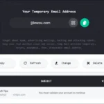 Giao diện hộp thư đến của Temp-Mail hiển thị các email tạm thời