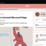 Giao diện hướng dẫn gỡ cài đặt trình duyệt Edge của Microsoft trên Opera GX
