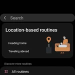 Giao diện khám phá các chế độ và quy trình tự động hóa trong Samsung Modes and Routines