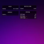 Giao diện mặc định Rainmeter với skin illustro