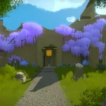 Giao diện màn chơi khởi đầu của tựa game giải đố The Witness trên hệ máy PS4, minh họa kỹ năng giải quyết vấn đề.