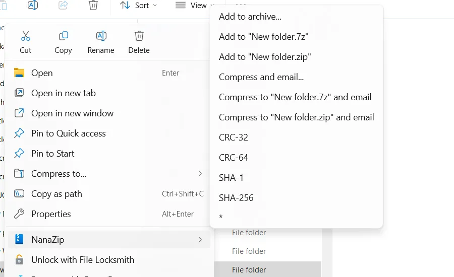 Giao diện NanaZip trên Windows hiển thị các tùy chọn giải nén và nén file hiệu quả.