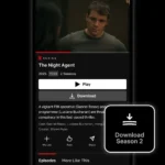 Giao diện Netflix hiển thị nút Tải xuống cả mùa trên iPhone