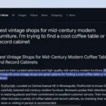 Giao diện người dùng của Chế độ Tìm kiếm AI trên Google, minh họa cách thức hoạt động của tính năng tìm kiếm AI mới.