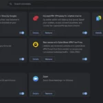 Giao diện quản lý tiện ích mở rộng Google Chrome giúp tăng tốc trình duyệt hiệu quả