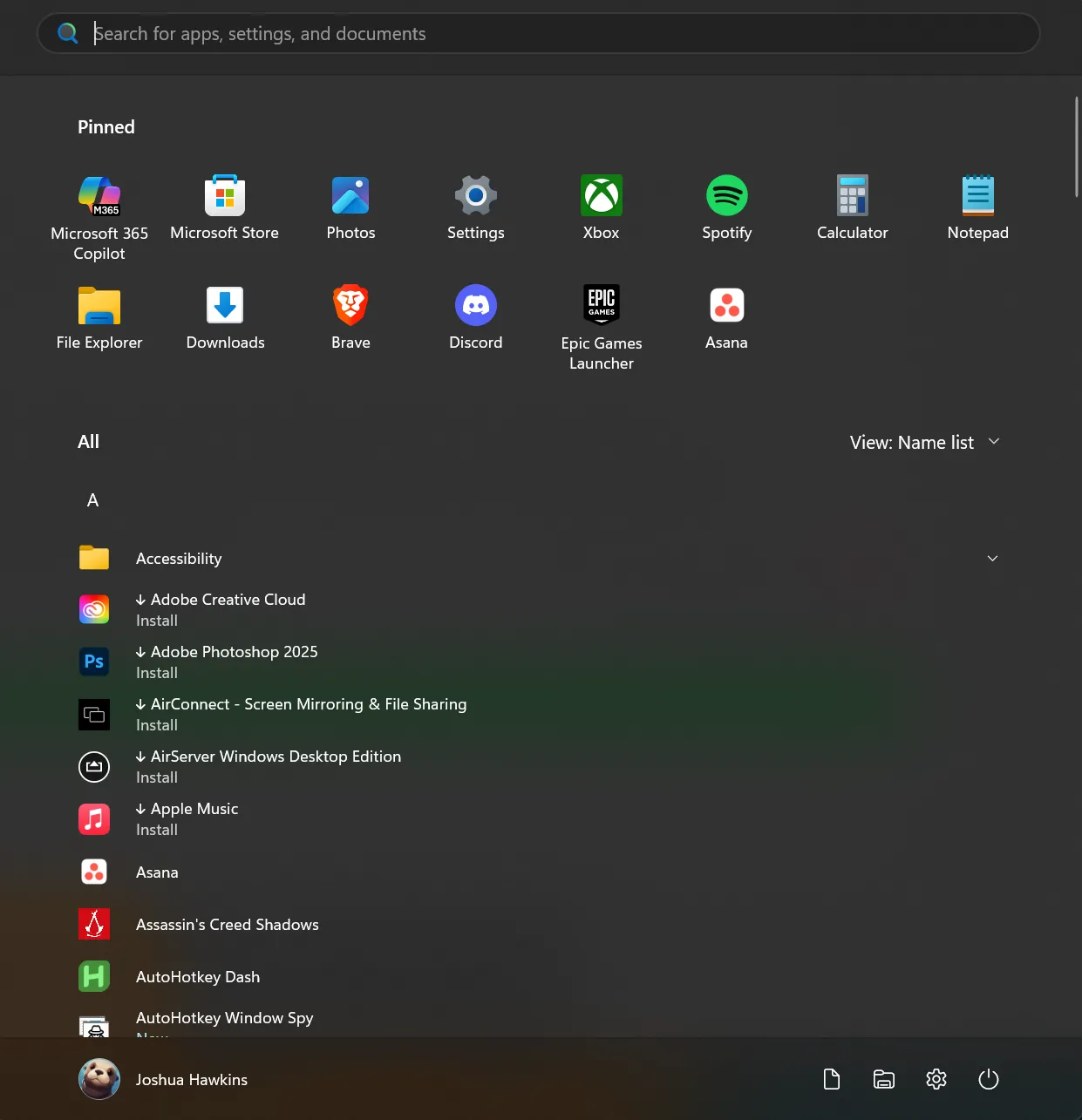 Giao diện Start Menu Windows 11 mới hiển thị toàn bộ danh sách ứng dụng trong một khung nhìn duy nhất