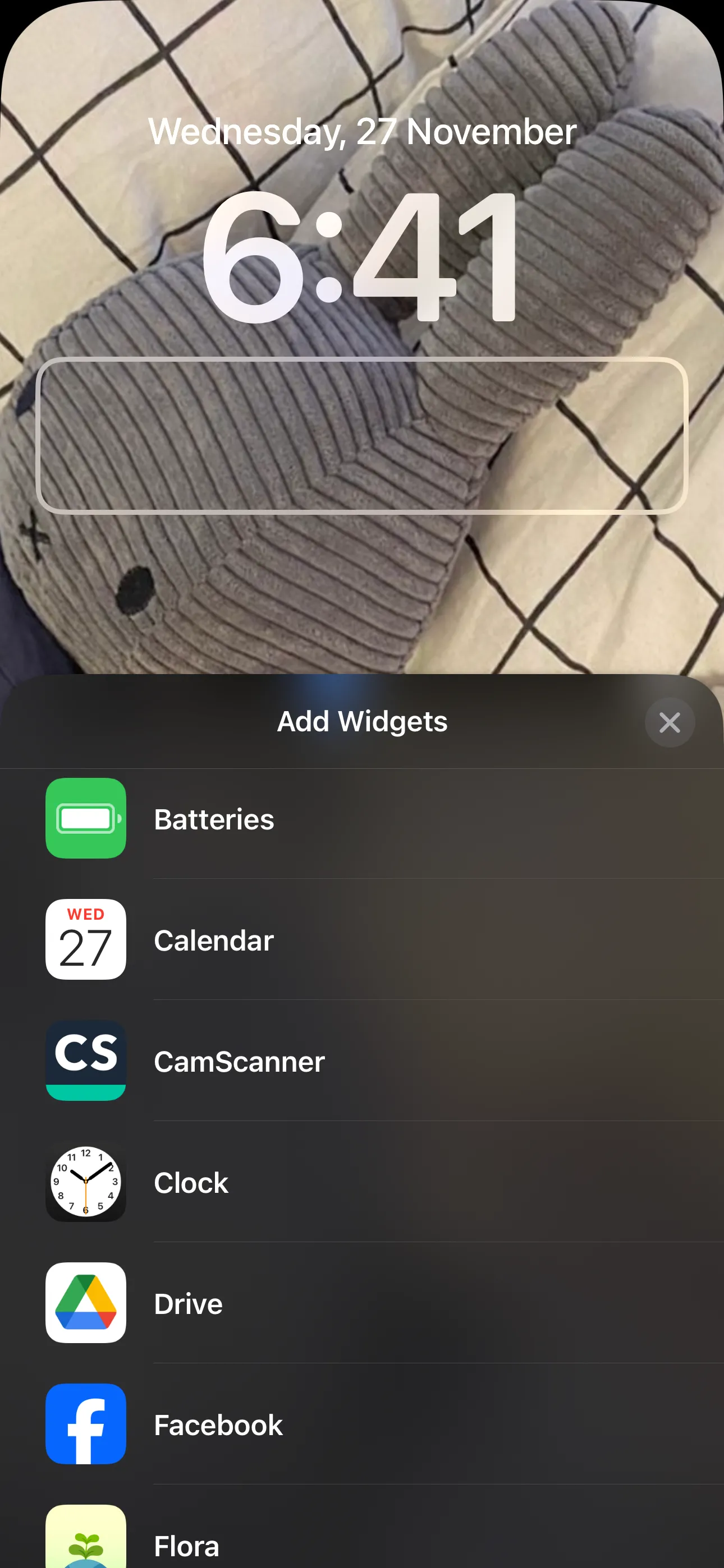 Giao diện thêm widget vào Màn hình khóa của iPhone