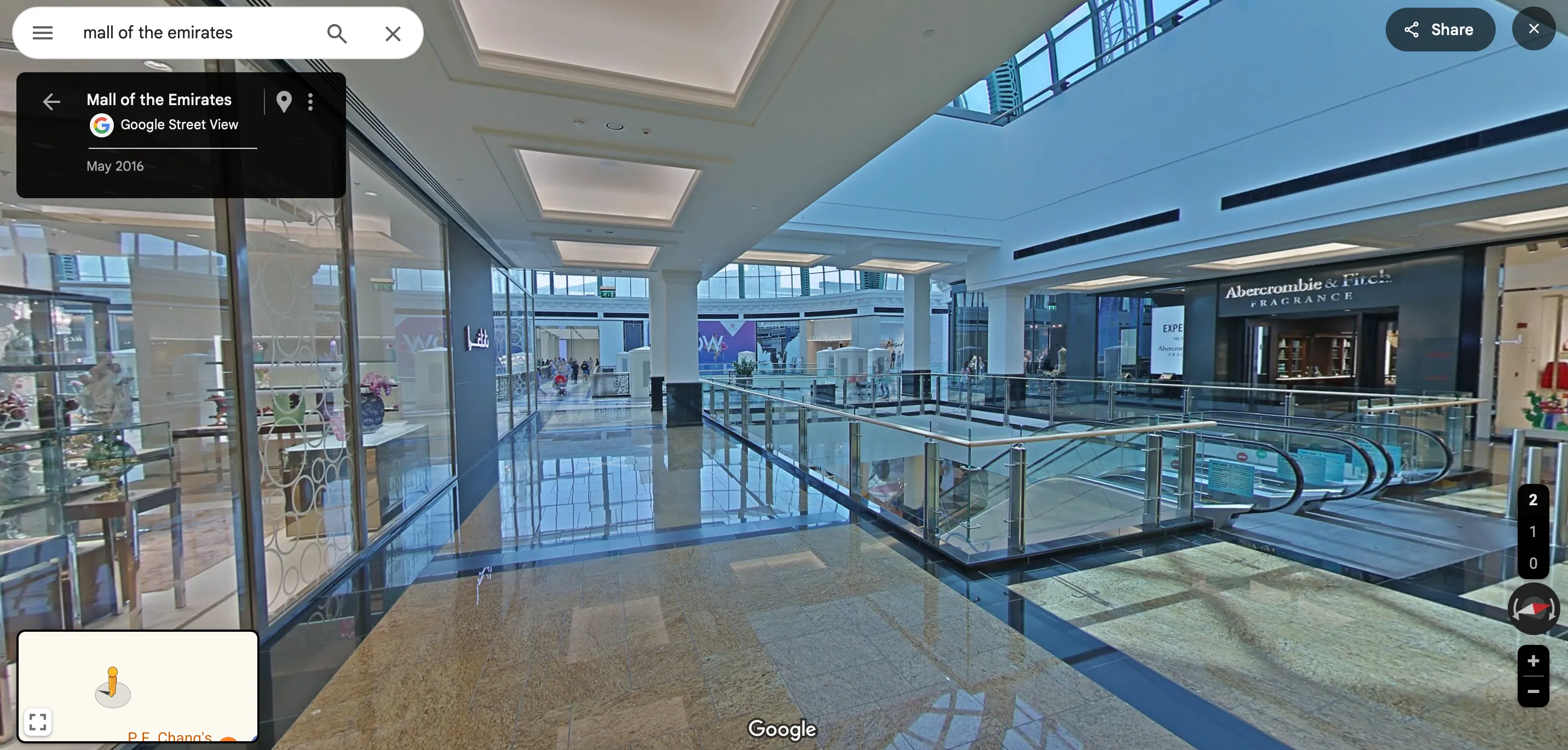 Giao diện tính năng định vị trong nhà (Indoor Navigation) của Google Maps
