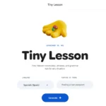 Giao diện tính năng Tiny Lesson của Google Little Language Lessons, mô phỏng đoạn hội thoại tiếng Anh về việc gọi taxi.