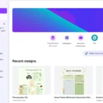 Giao diện trang chủ Canva Pro với các tùy chọn thiết kế và mẫu có sẵn