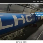 Giao diện trang chủ CERN, website đầu tiên của World Wide Web, hiển thị máy gia tốc hạt lớn (LHC)