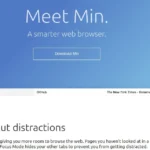 Giao diện trang chủ đơn giản của trình duyệt Min Browser, minh họa sự tối giản và tập trung.