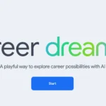 Giao diện trang chủ Google Career Dreamer đơn giản và trực quan