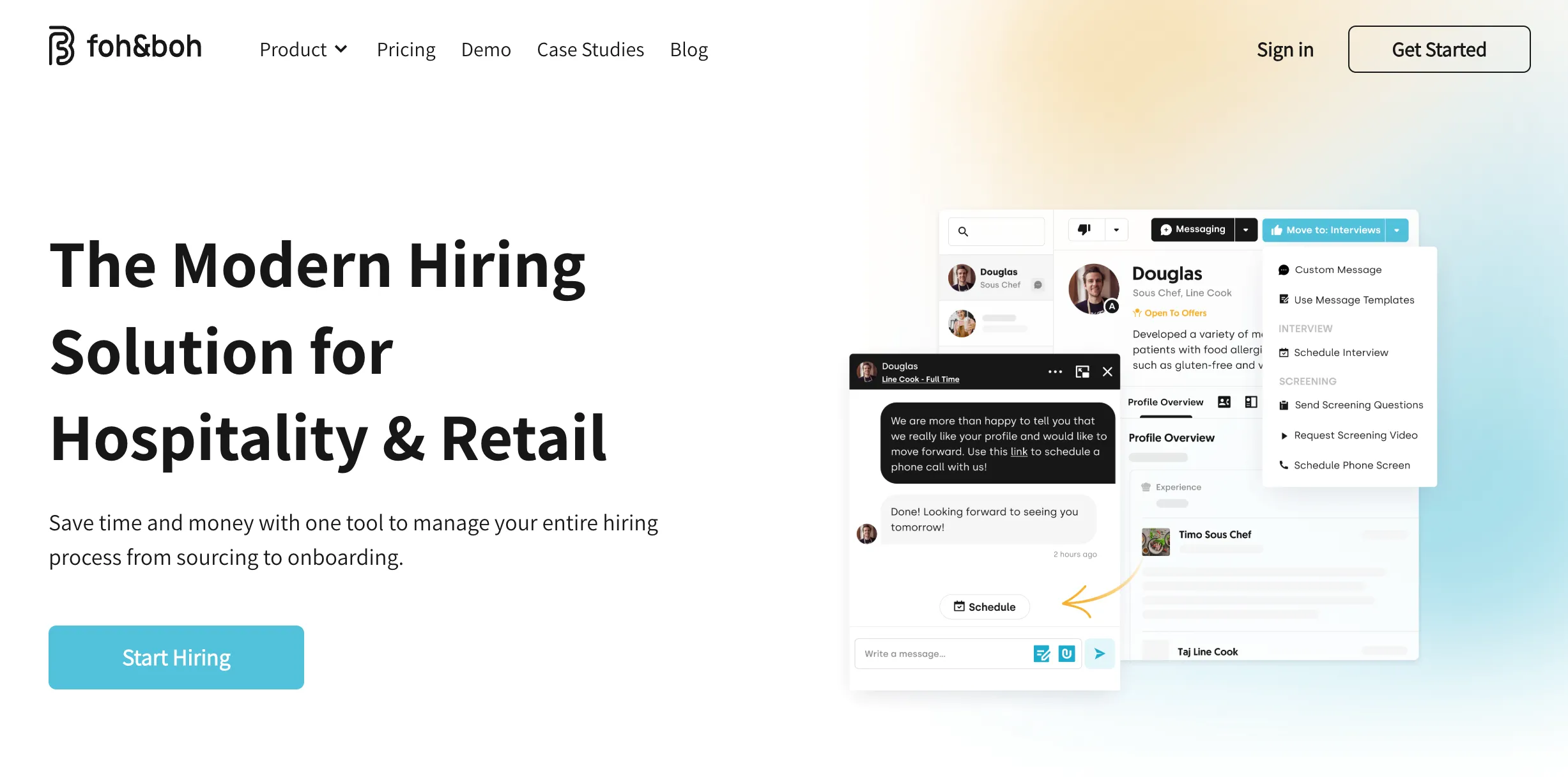 Giao diện trang chủ website Foh&Boh, nền tảng tuyển dụng bị rò rỉ dữ liệu CV