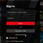 Giao diện trang trợ giúp đăng nhập Netflix với tùy chọn khôi phục mật khẩu
