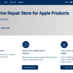 Giao diện trang web Apple Self-Service Repair hướng dẫn tự sửa chữa thiết bị
