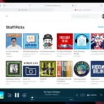 Giao diện trình phát web của ứng dụng Pocket Casts hiển thị trên màn hình máy tính.