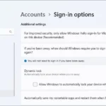 Giao diện Tùy chọn Đăng nhập trong Cài đặt Windows 11, nơi kích hoạt Dynamic Lock.