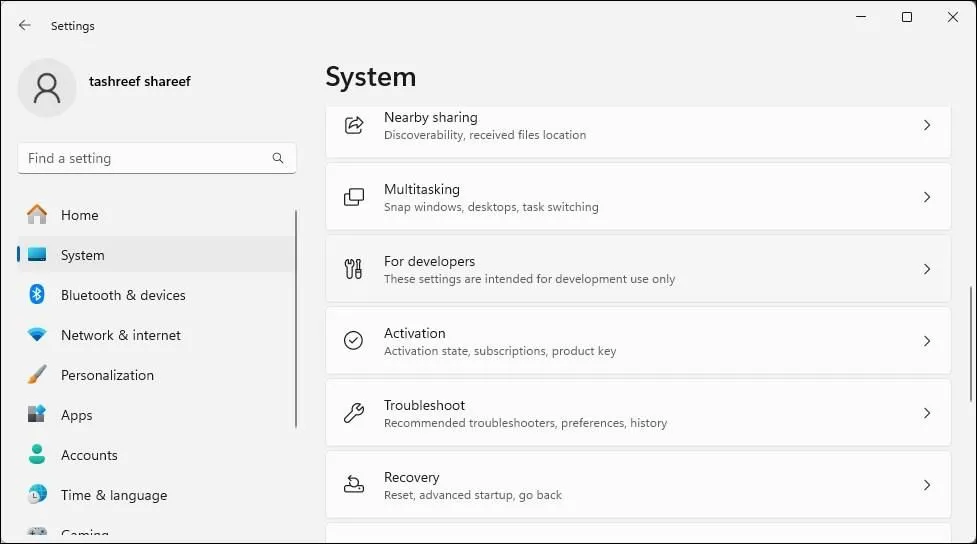 Giao diện ứng dụng Cài đặt (Settings) trên Windows 11