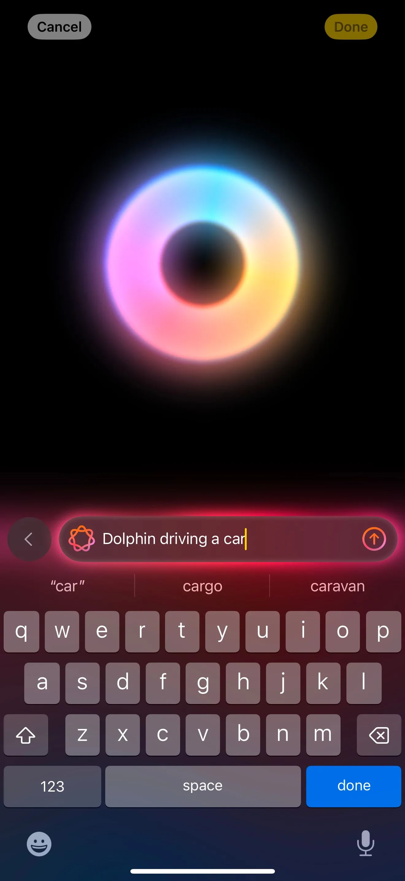 Giao diện ứng dụng Image Playground nơi người dùng nhập mô tả để tạo ảnh AI.