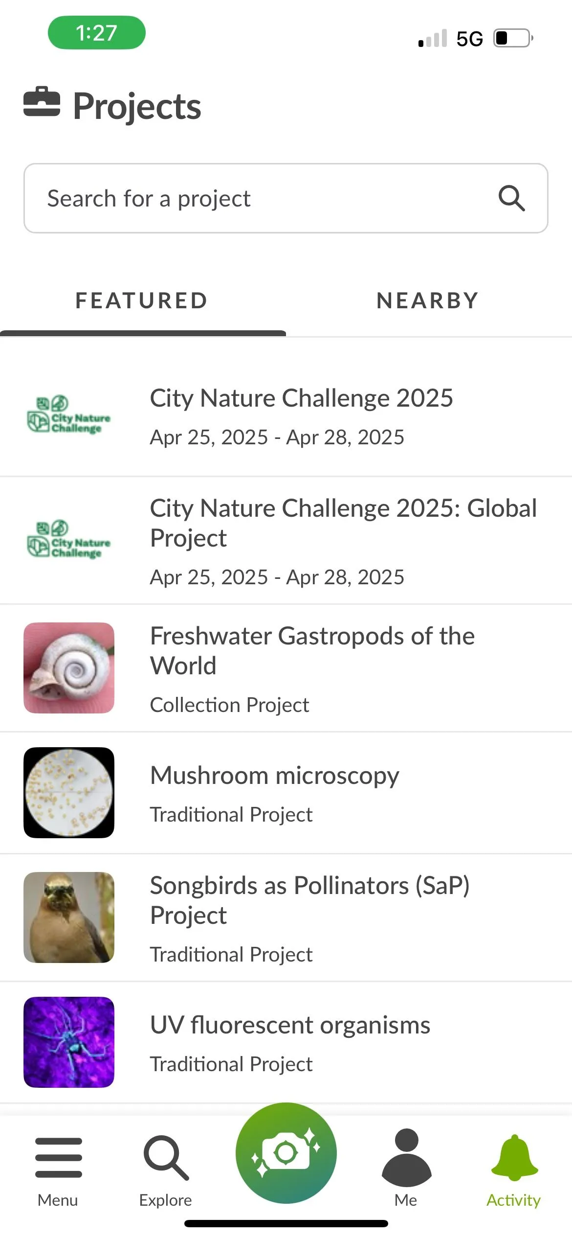 Giao diện ứng dụng iNaturalist hiển thị chi tiết một quan sát loài động vật