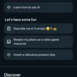 Giao diện ứng dụng Meta AI độc lập trên điện thoại hiển thị các gợi ý và tính năng chatbot.