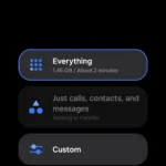 Giao diện ứng dụng Smart Switch trên điện thoại Samsung hiển thị tùy chọn sao lưu tùy chỉnh và chọn Thư mục Bảo mật