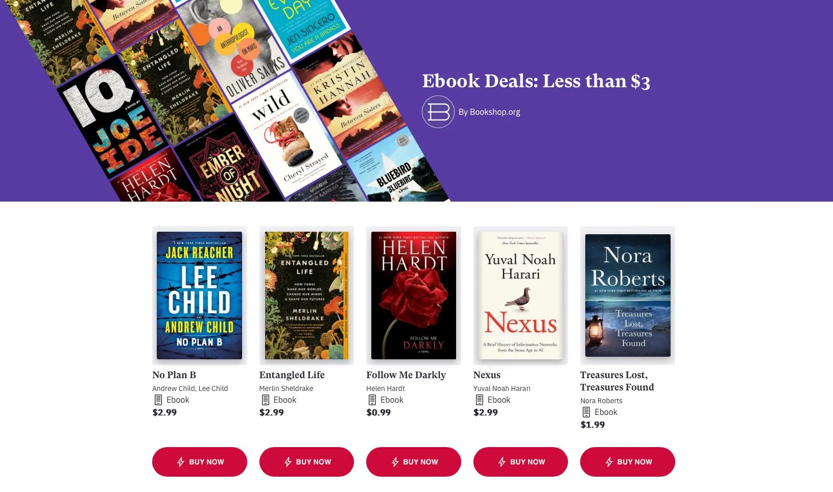 Giao diện website Bookshop.org: nền tảng sách điện tử hỗ trợ hiệu sách độc lập
