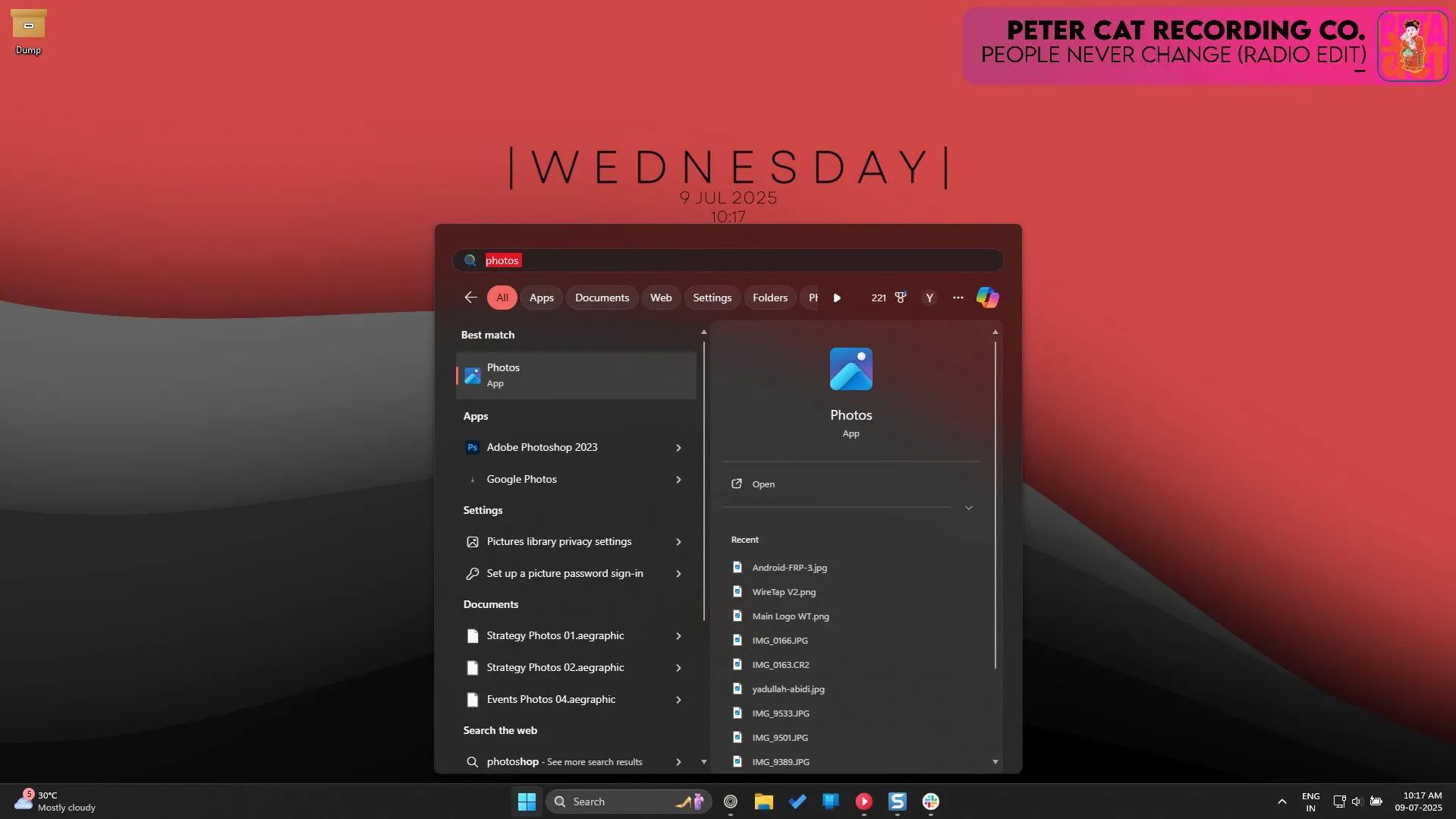 Giao diện Windows Search hiển thị các kết quả tìm kiếm file và thư mục.
