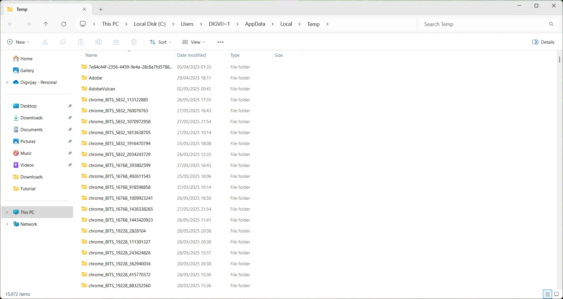 Hiển thị thư mục tạm hệ thống trong File Explorer của Windows
