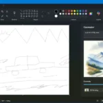 Hình ảnh minh họa tính năng Cocreator trong Microsoft Paint, biến phác thảo thành tác phẩm nghệ thuật hoàn chỉnh.