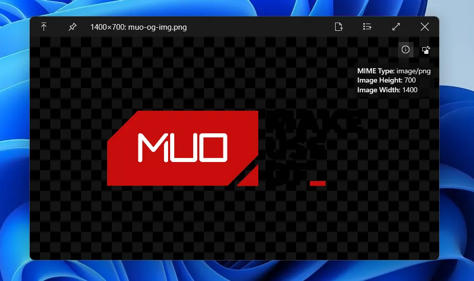 Hình ảnh một file được mở trong chế độ xem trước QuickLook trên Windows, hiển thị kích thước đầy đủ