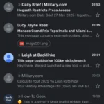 Hộp thư đến Gmail với giao diện trực quan và khả năng phân loại email hiệu quả trên iPhone.