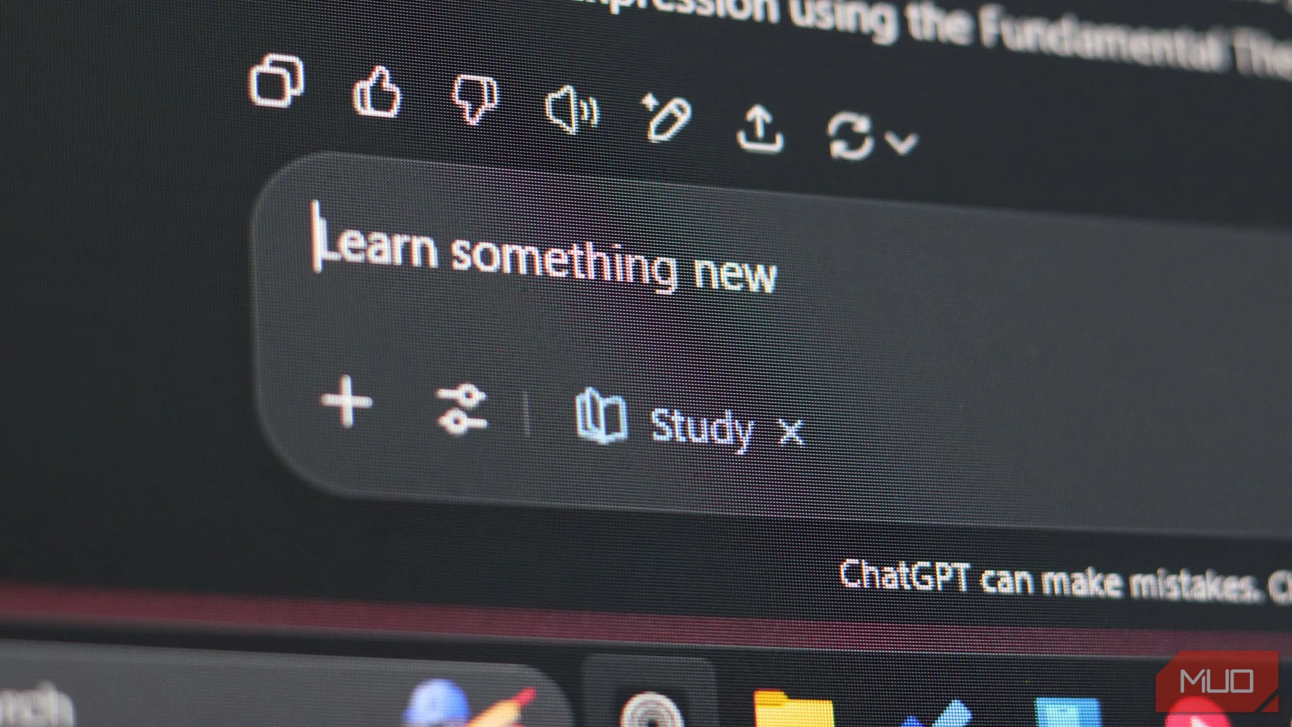 Hộp văn bản giới thiệu và kích hoạt chế độ Study and Learn của ChatGPT, thể hiện tùy chọn bật/tắt tính năng.