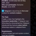 Hướng dẫn chi tiết cuộc thi "dìm hàng" WhatsApp của Telegram trên kênh chính thức