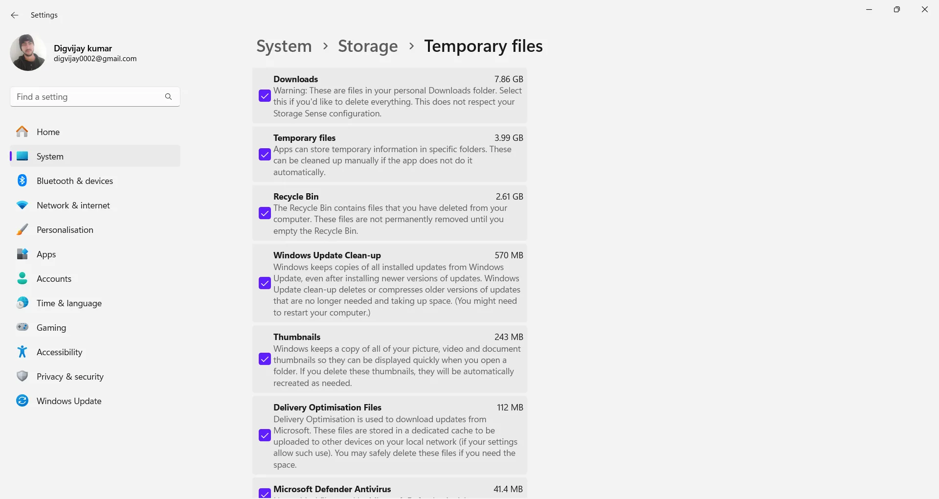 Hướng dẫn xóa bộ nhớ đệm hình thu nhỏ (Thumbnails) từ Cài đặt Windows để giải phóng dung lượng